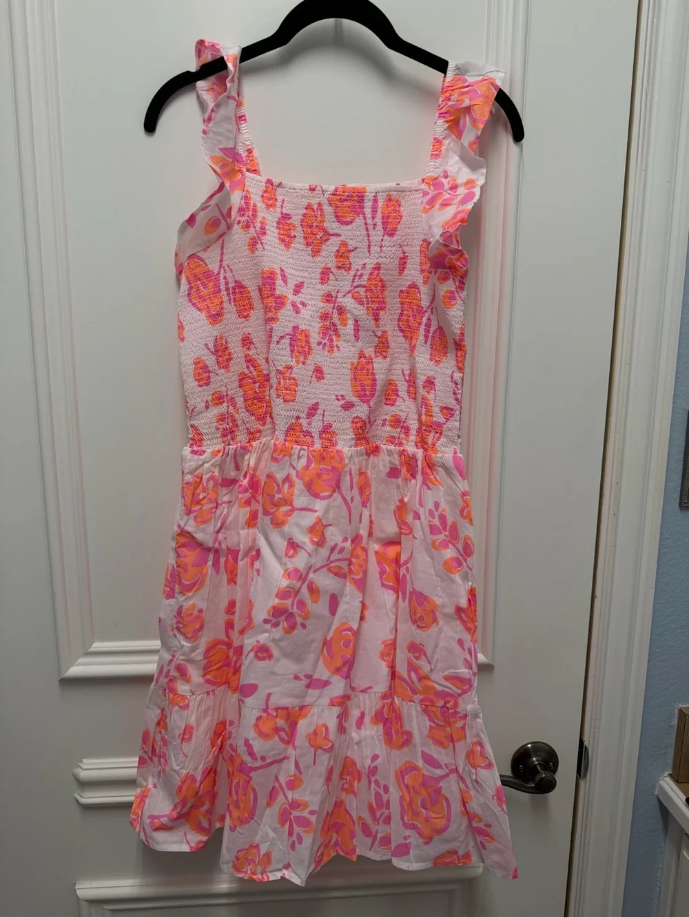NWT Vineyard Vines Pink and Orange Floral Sundress with Ruffle Straps
